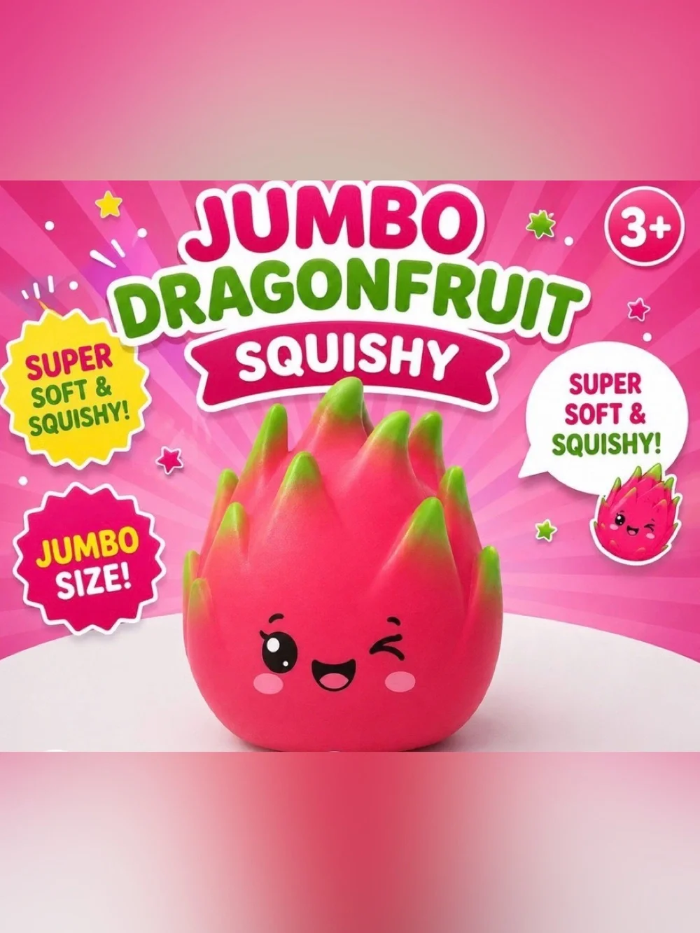 Jumbo Dragonfruit Squishy Toy